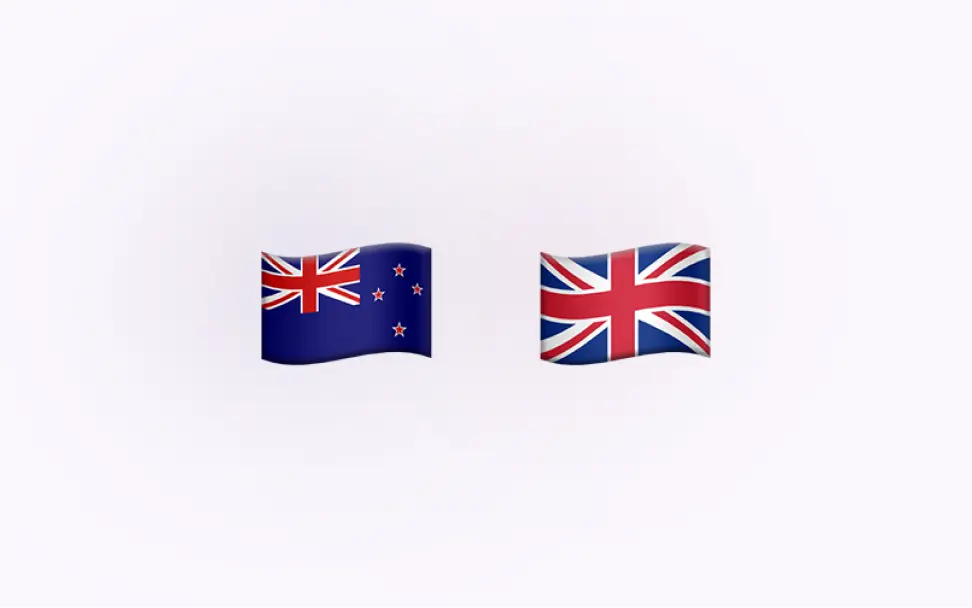 New Zealand and United Kingdom flags marking VoIPline's expansion into both countries