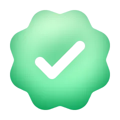 White tick on a green badge, marking VoIPline's transition to carrier independence
