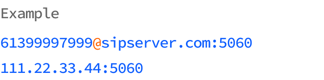 SIP URI examples